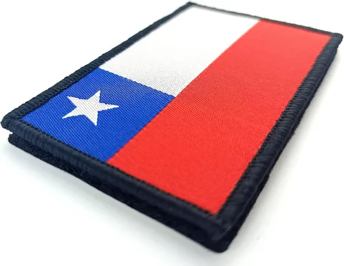 Vista 3 de Overdecor Parche de bandera chilena de Chile - Parches militares tácticos - Cierre de velcro, paquete de 2
