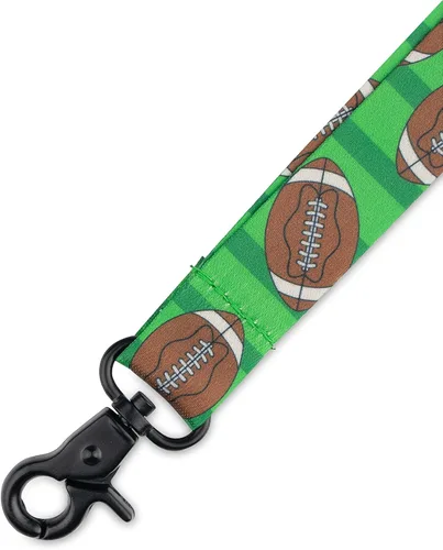Vista 2 de Limeloot Cordón deportivo para llaves, silbato y accesorios con cierre de metal negro, cordón para niños, niñas y entrenadores. Fútbol