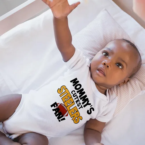 Vista 2 de NanyCrafts Body para fanáticos de los Steelers más lindos de Baby Mommy, fan de Baby Steelers