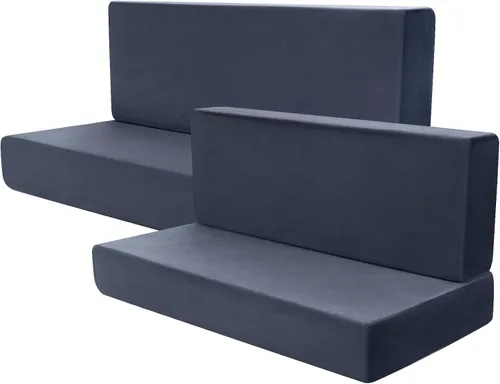 Vista 10 de Buryeah 4 piezas de fundas para cojines de comedor de RV Set de fundas para asientos de sofá, protector de muebles para autocaravana, 2 respaldos