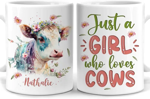 Vista 6 de Hyturtle Regalos Personalizados Amante de Osos - Taza de Café de Cerámica Just A Girl Who Loves Bears con Nombre Personalizado 11oz - Idea de Regalo