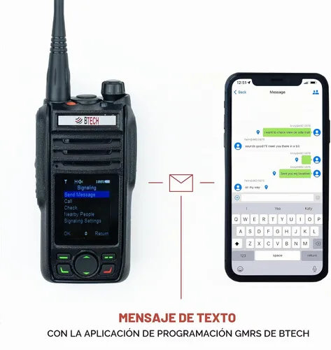 Vista 4 de BTECH GMRS-PRO - Radio GMRS de largo alcance de 5 W - IP67 impermeable, Bluetooth VOX, GPS, mensajes de texto, NOAA, brújula, escáner de doble