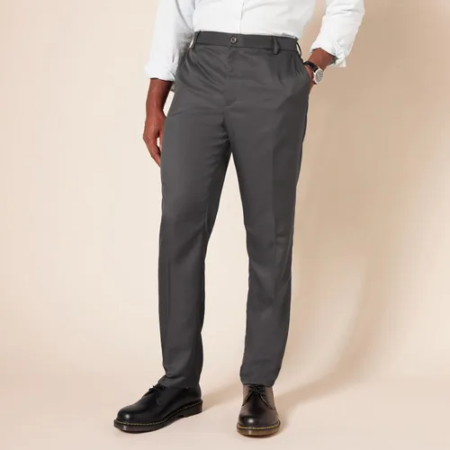 Vista 6 de Tienda Essentials - Pantalón de vestir de corte ajustado y diseño frontal plano para hombre