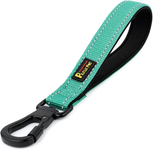 Vista 32 de PLUTUS PET Correa corta para perro, mango acolchado de nailon reflectante, correa de tráfico fuerte con clip de mosquetón, perfecta para perros Beige