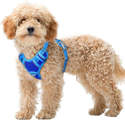 Vista 61 de BARKBAY Arnés para Perro Sin Tirones Talla Grande Arnés Reflectante para Perro con Clip Frontal y Asa de Control Fácil para Caminar Entrenar Correr