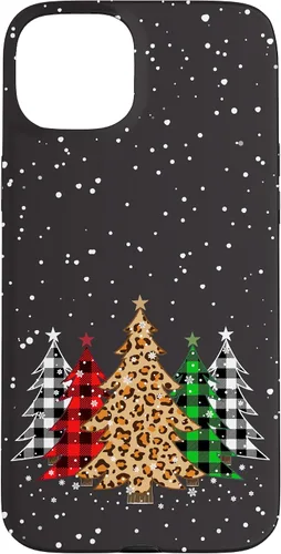 Vista 9 de Funda con diseño de árboles de Navidad con estampado de leopardo y cuadros para iPhone 16