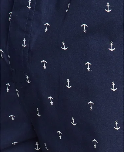 Vista 3 de Nautica - Pantalones cortos de pijama para hombre, tejido suave, 100% algodón, cintura elástica