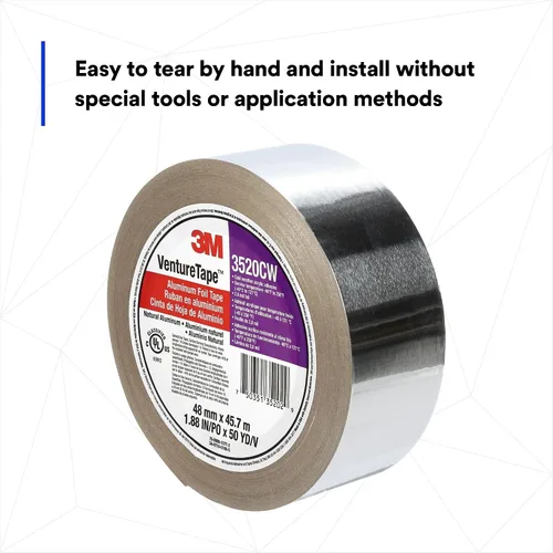 Vista 7 de 3M Venture Tape 3520CW - Cinta de aluminio (1.890 in x 149.9 ft, 3,7 mil) 1 rollo