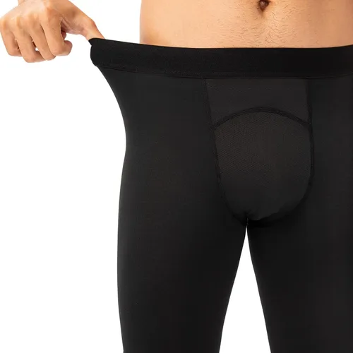 Vista 48 de Pantalones de compresión de 3/4 de una pierna para hombre, mallas de baloncesto atléticas para correr, leggings deportivos de capa base capri