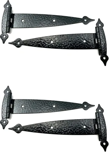 Vista 4 de Harris Hardware 93F-HBE-4 Bisagra de correa de montaje en superficie colonial negra con tornillos negros