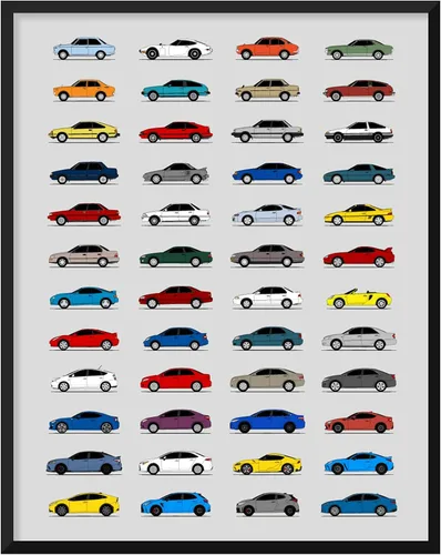 Vista 5 de Idea Network Póster hecho a mano compatible con Toyota Corolla Print Wall Art Decoración hecha a mano del Corolla Sprinter Generations History