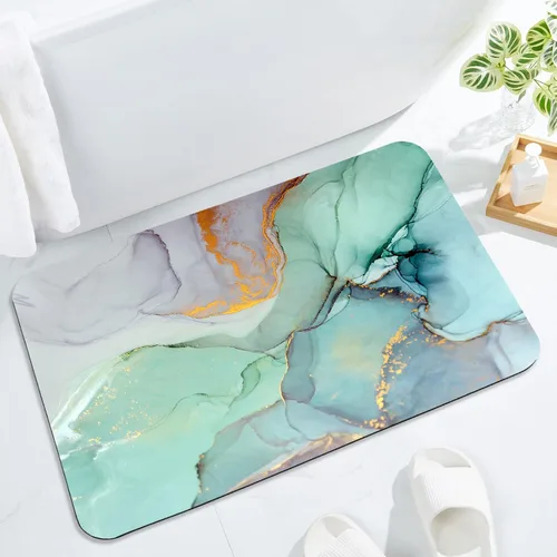 Vista 4 de Gibelle Alfombra de baño antideslizante, juego de baño con cortina de ducha, alfombra y accesorios, cortina de baño de 72 pulgadas de ancho x 78