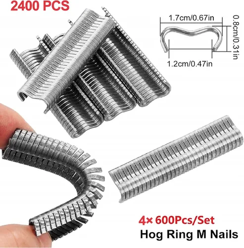 Vista 5 de Alicates de anillo de uñas tipo M con 2400 piezas de alicates de acero galvanizado para barandilla de acero inoxidable, kit de alicates de anillo