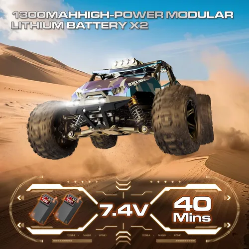 Vista 2 de Coches RC para Adultos y Niños, Desert 4WD Todo Terreno 1:14, Camión RC de Alta Velocidad 40 km/h, Coche de Control Remoto 4x4 con 2