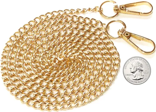Vista 2 de 50 Inch Gold Handbag Chain - Warm Gold - Light Weight Crossbody Strap - Chain For Bride Clutch or Designer Evening Bag - Handmade