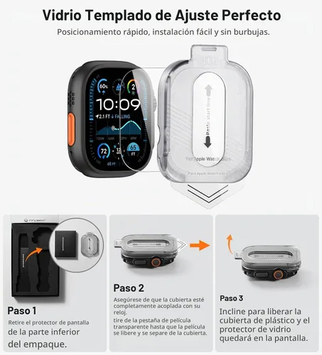 Vista 8 de ULTIMAL Funda resistente con correa para Apple Watch de 1.732 pulgadas, compatible con Apple Watch Ultra 4/3/2/1, grado militar, a prueba de golpes