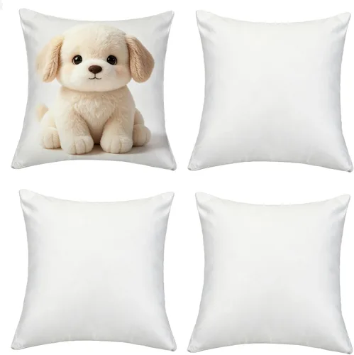 Vista 9 de OKBA 10 fundas de almohada de sublimación en blanco de 16 x 16 pulgadas, fundas de cojín blancas de satén brillante, fundas de almohada de 10 fundas