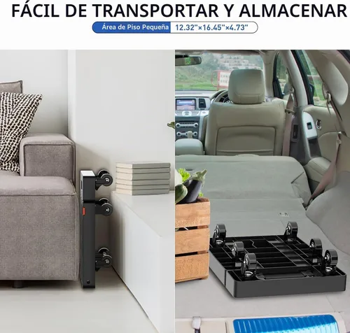 Vista 6 de SPACEKEEPER - Carro de mano plegable, carrito resistente de equipaje de 500 libras, carrito de plataforma utilitaria con 6 ruedas y 2 cuerdas