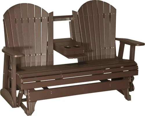 Vista 27 de LuxCraft Deslizador Adirondack de 5 pies con consola plegable (Premium - Caoba antigua)