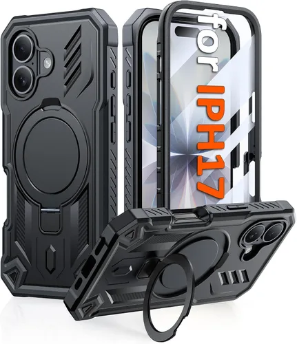 Vista 17 de FNTCASE Funda para iPhone Air Phone Case: Compatible con MagSafe Protector de pantalla integrado Soporte con grado militar a prueba de caídas