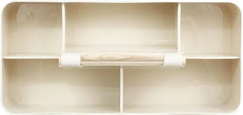 Vista 5 de Organizador de plástico para baby shower, organizador portátil de almacenamiento para niños/niños, cesta dividida con mango de madera para baño