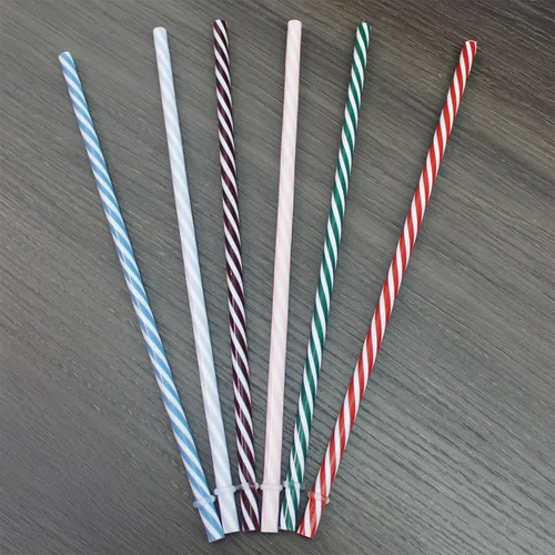Vista 4 de Paquete de 24 popotes reutilizables, bastón de caramelo, pajitas de plástico reutilizables, sin BPA, aptas para lavavajillas, multicolor, repuesto