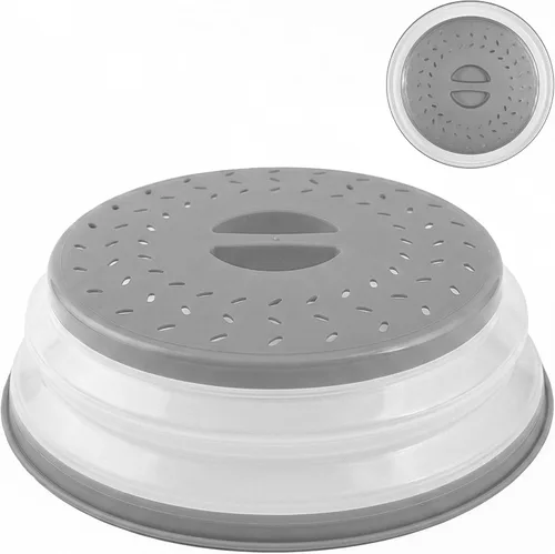 Vista 10 de Paquete de 1 fundas plegables para microondas, cubierta para salpicaduras de microondas para alimentos, diseño que ahorra espacio (10.5 pulgadas)