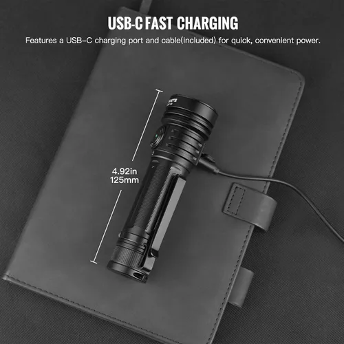 Vista 7 de ThruNite TC20 V3 - Linternas recargables de alto lúmenes, 4720 lúmenes, linterna LED súper brillante, USB-C, 6 modos, IPX8 impermeable, luz táctica