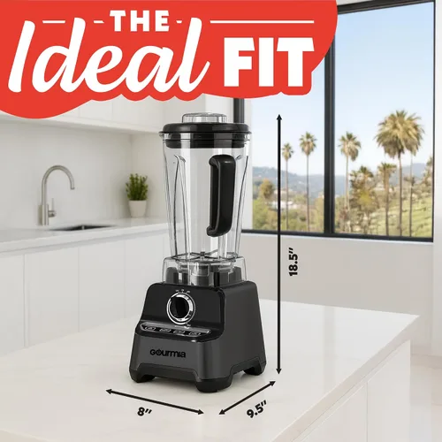 Vista 8 de Gourmia Licuadora comercial para encimera, jarra de 2 L sin BPA, 4 preajustes, motor de alta velocidad de 1500 W, 45,000 RPM, marcación de velocidad