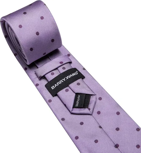 Vista 58 de Barry.Wang Corbatas de seda para hombre, diseño de lunares, gemelos cuadrados de bolsillo, gemelos para negocios, boda