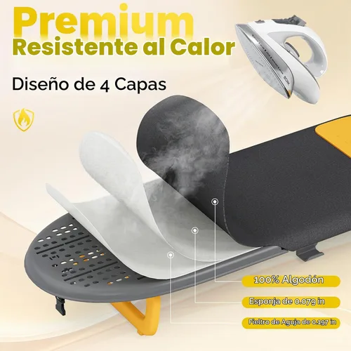 Vista 6 de KINGBOARD Tabla de planchar de mesa, pequeña tabla de planchar con soporte para planchar, mini tabla de planchar plegable, fácil almacenamiento