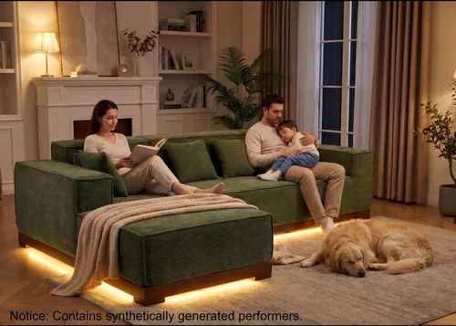 Vista 4 de LIKIMIO Sofá en forma de L de 110 pulgadas Iluminación LED