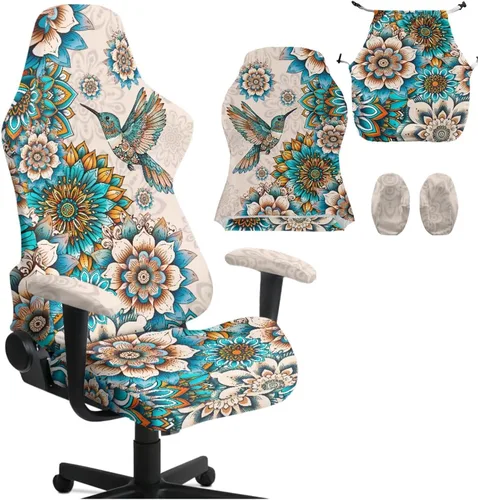 Vista 23 de Fundas para silla de juegos con cremallera de mariposa, elásticas, fáciles de poner y quitar, funda de silla de oficina de ensueño, decoración