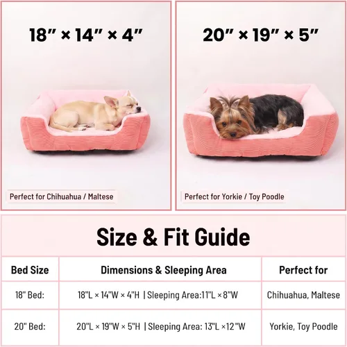 Vista 2 de Sofá cama para perros pequeños, lavable para perros extra pequeños