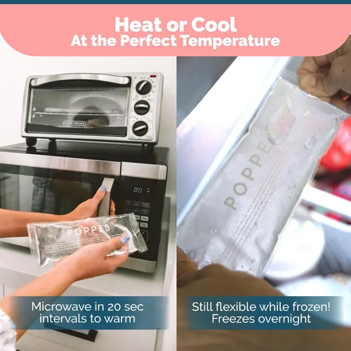 Vista 2 de Popped Paquetes reutilizables para frío y calor (2 unidades) Fabricado en los Estados Unidos Paquetes de hielo perineal, almohadillas