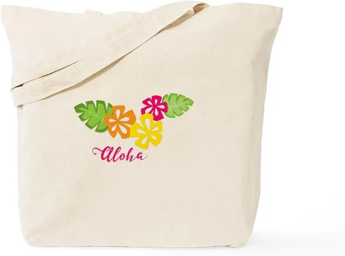 Vista 9 de CafePress Aloha! - Bolsa reutilizable de lona color beige, Caqui