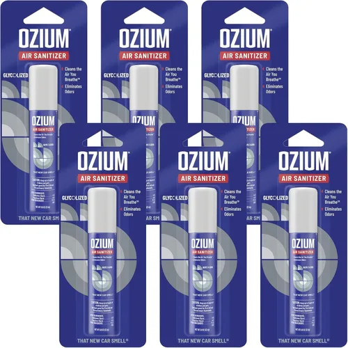 Vista 12 de Ozium Spray desinfectante de aire, eliminador de olores de habitación para el hogar, automóvil y oficina, negro carbón, lata de 0.8 onzas, paquete