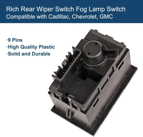 Vista 4 de Interruptor de limpiaparabrisas trasero Rich Interruptor de lámpara antiniebla compatible con Cadillac Escalade/Chevy Suburban1500 2500/GMC Yukon