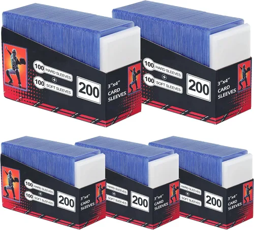 Vista 7 de 200 fundas para tarjetas de plástico duro, protectores de tarjetas de 3 x 4