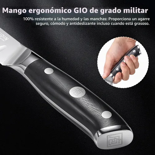 Vista 7 de PAUDIN Cuchillo de trinchar, cuchillo para brisket de 12 pulgadas, cuchillos de rebanar premium con hoja Granton para cortar brisket ahumado, carne