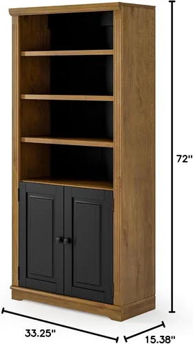 Vista 3 de Camaflexi Newport - Librería con puertas, acabado moca y negro Moka & Negro