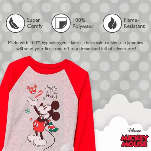 Vista 3 de Disney Men Mickey Mouse 2-Piece Loose-Fit Pajamas Set