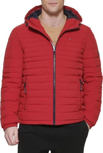 Vista 12 de Tommy Hilfiger chamarra plegable de poliéster elástico con capucha para hombre Medianoche