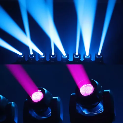 Vista 8 de 120W LED Cabeza Móvil Dj Luz Roto Prism Beam Etapa Luces 8 GOBOs 8 Colores DMX 512 12CH Sonido DJ Iluminación para Disco Fiesta Eventos Boda Etapa