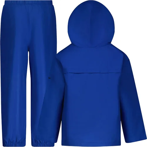 Vista 2 de LONDON FOG Conjunto de traje de lluvia impermeable para niños con capucha y pantalones de salpicaduras
