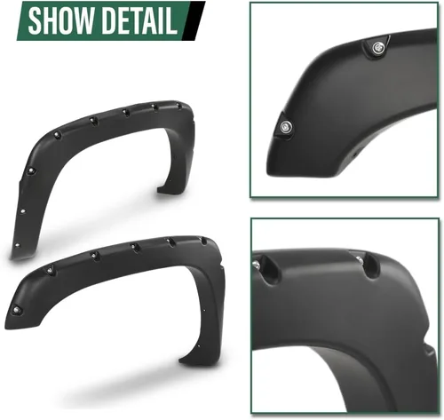 Vista 7 de GRAND ORANGE Guardabarros 4 unidades, compatibles con Chevy Silverado/GMC Sierra 1999-2007 con modelos Fleetside de 78.0 / 96.0 pulgadas de longitud