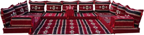 Vista 15 de Sofá de piso modular hecho a mano arabicsofa – Asiento oriental Majlis con cojines de respaldo