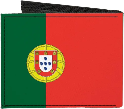 Vista 2 de Buckle-Down Billetera plegable de lona con bandera de Portugal