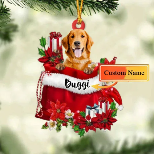 Vista 40 de Perro Akita Inu personalizado en bolsa de regalo, adorno de Navidad, nombre personalizado, regalo para amantes de los perros, familia, Navidad