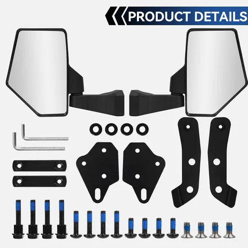 Vista 7 de Espejo Defender, espejo lateral UTV para sin puerta y puerta media y puerta completa, espejos UTV ajustables compatibles con Can Am Defender HD5 HD7